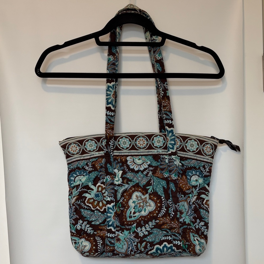 Vera Bradley Java Blue Floral Patterned Tote Bag - image 3